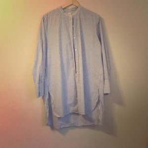 Gap button down collarless tunic